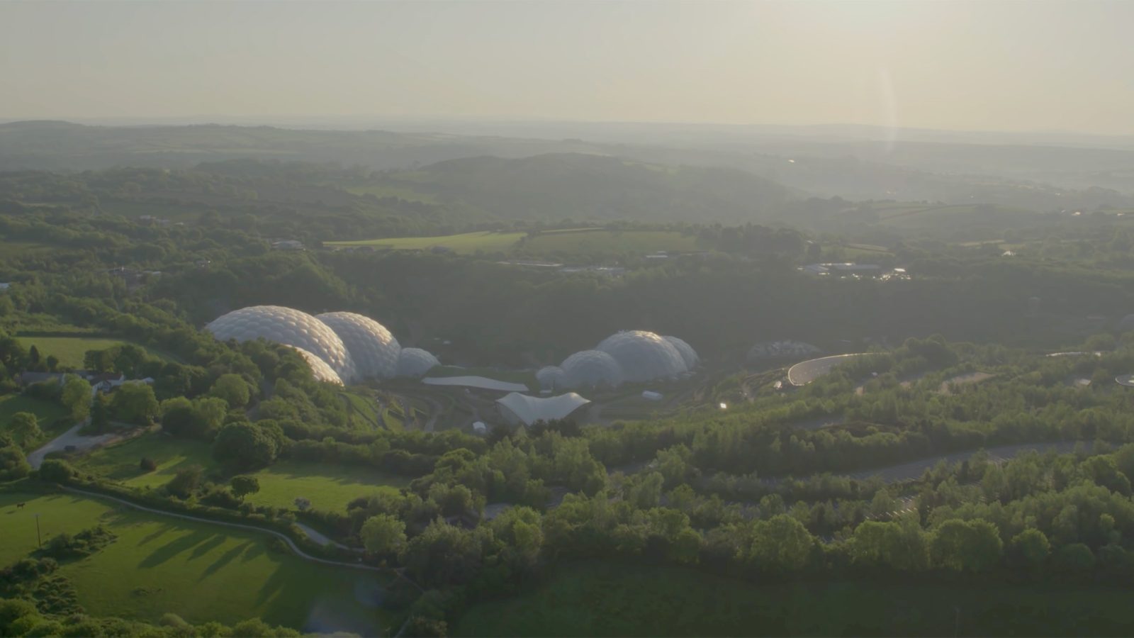 Eden Project aerial photo showing the Eden Project site